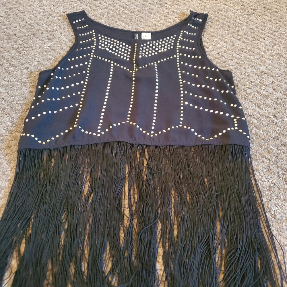 H&M rhinestone & fringe crop tank top NWT - Picture 4 of 6